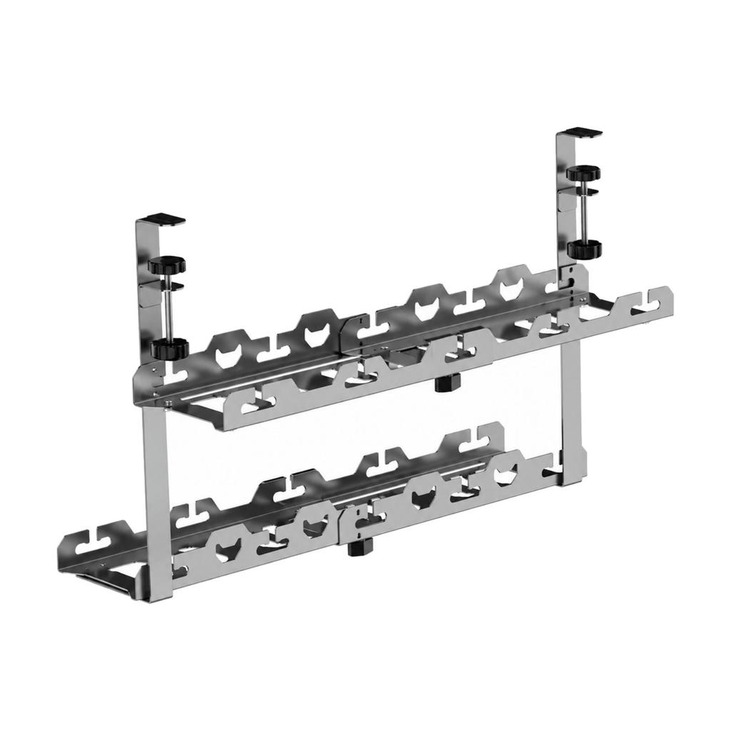 Two-Tier Under-Desk Cable Management Rack Compact for Home Office, Study Area