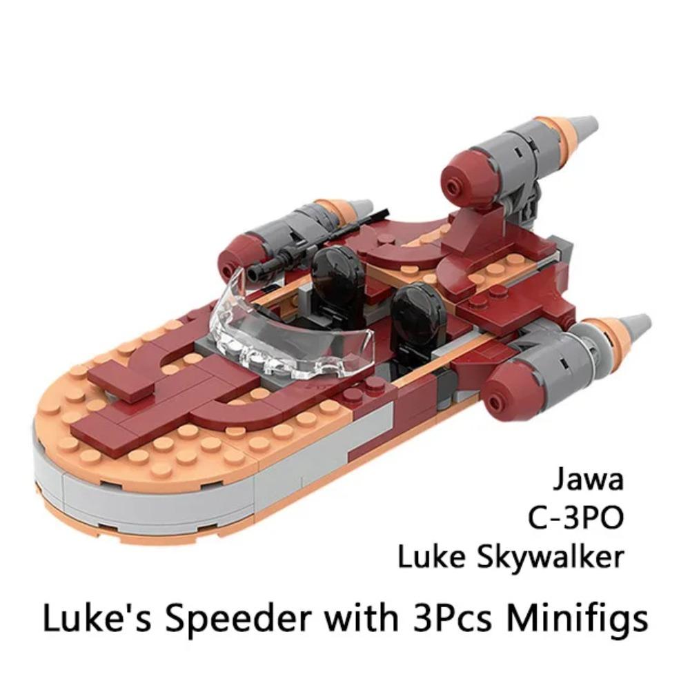 NEW MOC-56436 Space Plan X-34 Soro Suub Tan X-34 Landspeeder Fight DIY Building Blocks Minifigs Scale Airship Bricks Model Toys