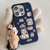 Ins 3D Plush Dog Puppy Pendant Bracelet Cute Cartoon Animal Phone Case for Iphone 17 13 14 15 Pro Max 16 Promax Capa