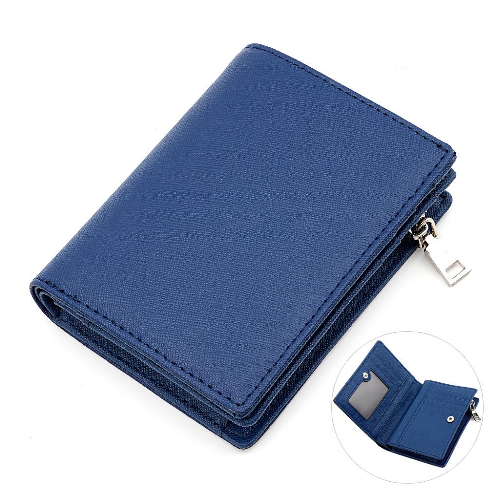 

Кожаный кошелек унисекс с перекрестным узором, отделениями для карт и зажимом для денег 12.5*9.5*2.5 cm