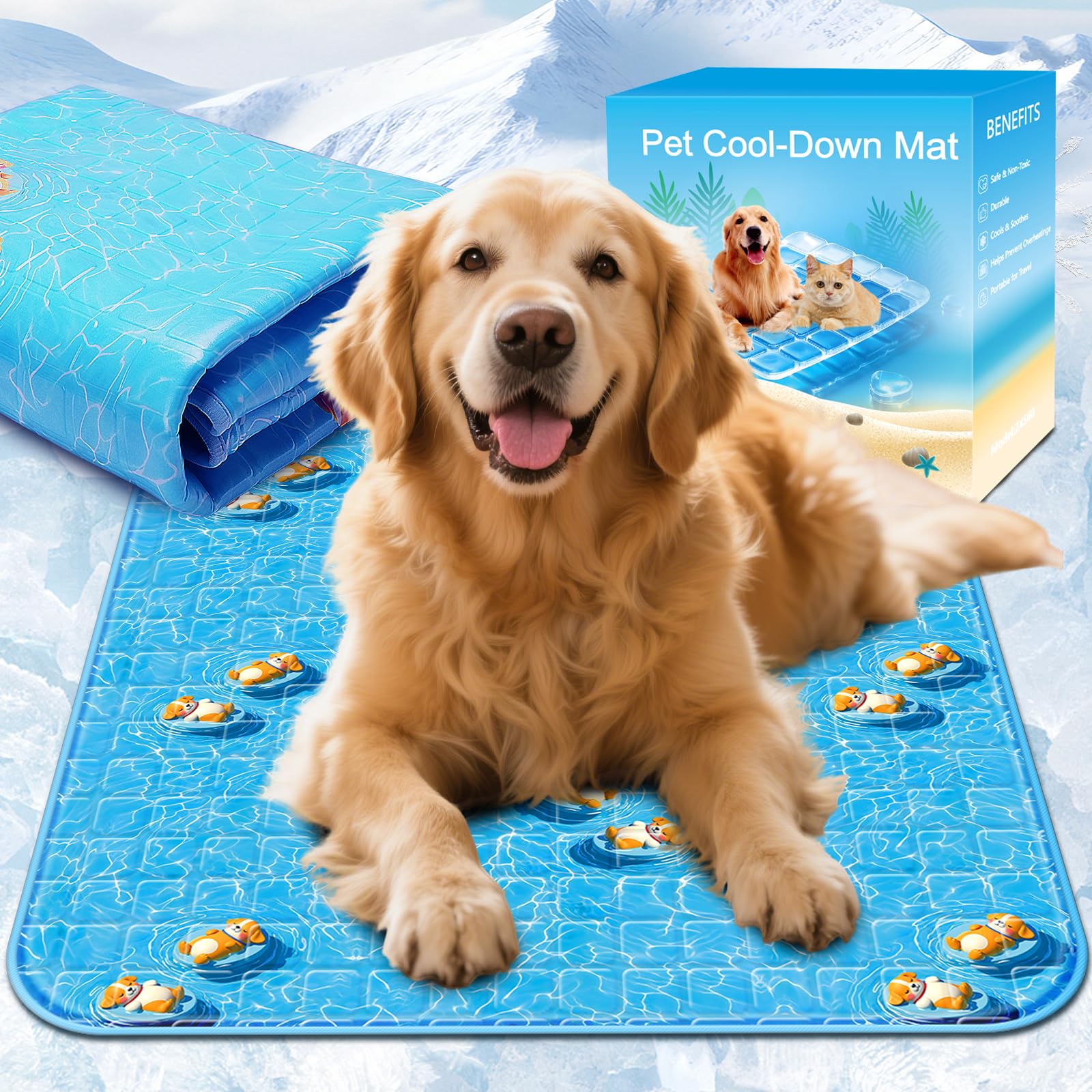 

Охлаждающий коврик для питомцев 90 x 110 см Летний Оригинальный Мгновенное охлаждение Прохладный Жара Тепловой удар Безопасный для питомцев и Охлаждающий гель Контактное охлаждение Укус Охлаждение питомцев Для