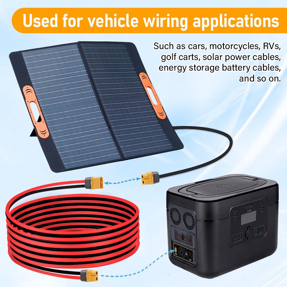 12AWG XT60 Samec Turn samice Domácí Energie akumulační baterie Solární panel Dobíjecí baterie Kabel konektoru 6M Vhodné pro RV auta