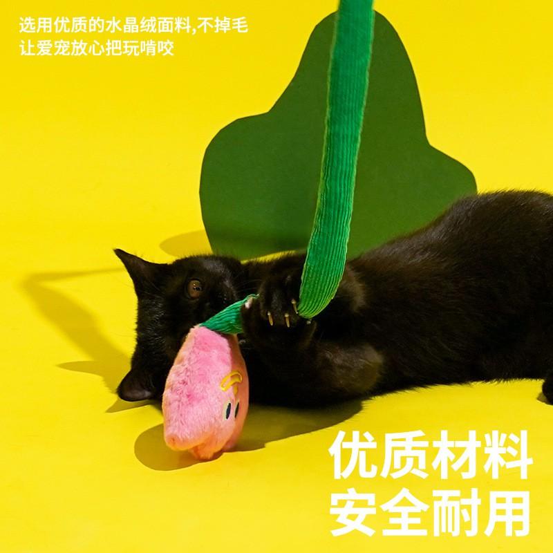 Interactive Cat Teaser Wand Toy With Plush Attachments Kittens Adult Cats Durable Bite-Resistant Design