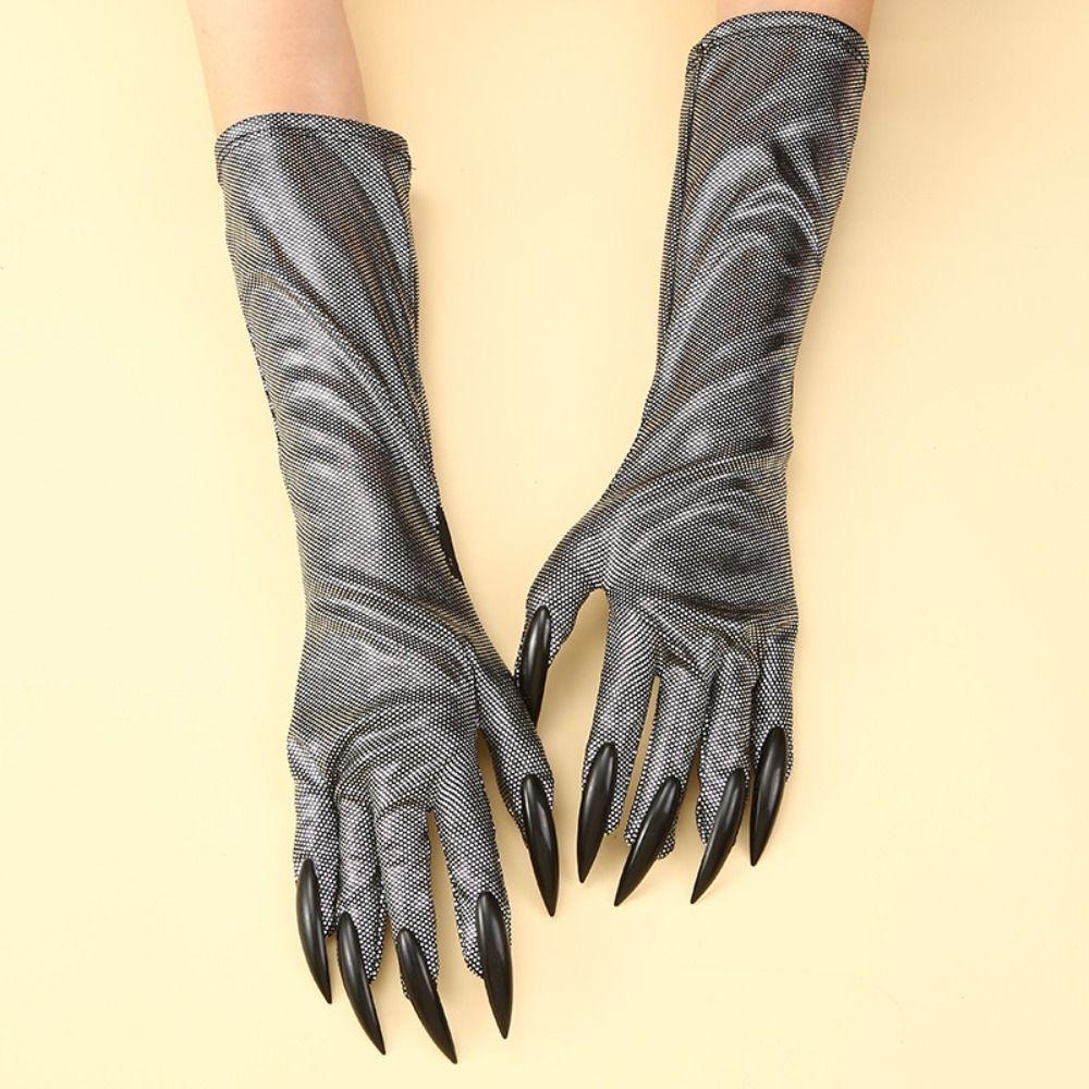 Half Face Cover Cats Woman Face Mask Rhinestone Masquerade Gloves  Halloween Prop Accessories