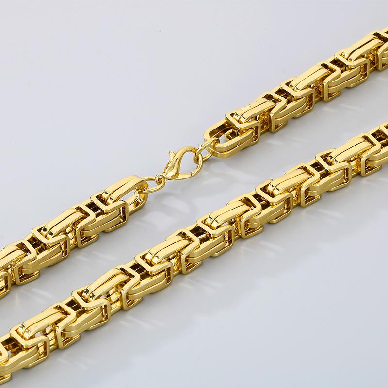 12/15MM Hochwertiges Byzantinisches Großes Armband Für Männer Hip Hop Einfache Kaiserliche Kette Halskette Polierter Trendiger Schmuck Männlicher Charme