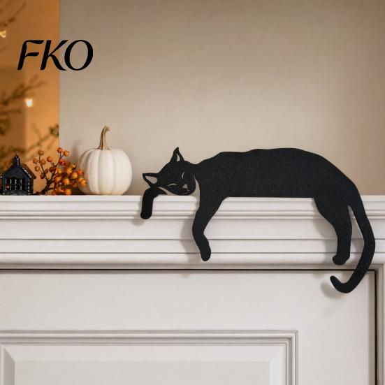 Festive Door Decor 3D Printed Sleeping Cat Top Decor, Lazy Kitten Silhouette Ornament, Self-Adhesive Cartoon Interior Accessory Animal for Frame