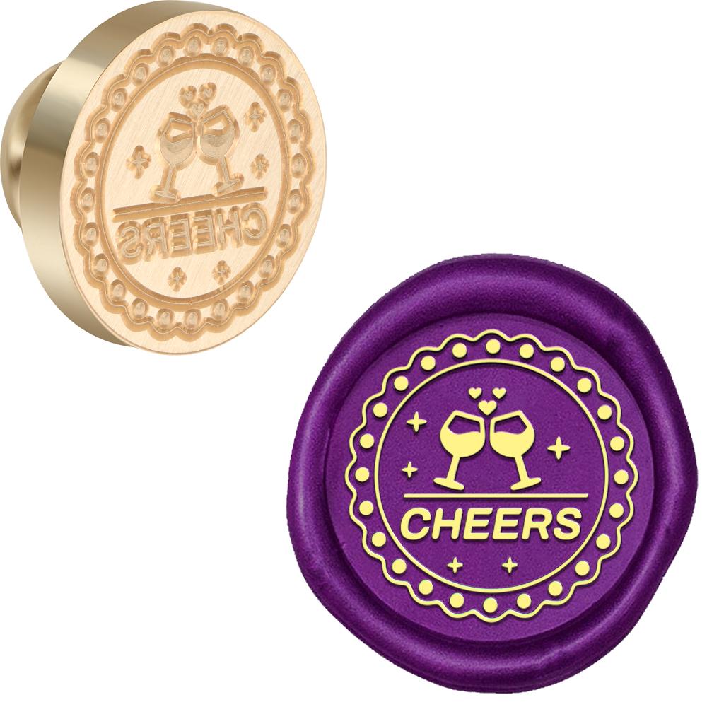 Blessing Phrases Wax Seal Stamp Retro Sealing Wax Stamp 25mm Removable Brass Head for Envelope Card Package Decoration