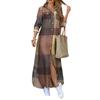 2022 Spring/Summer Women's Striped Loose-Fit Mid-Length Fashion Shirt