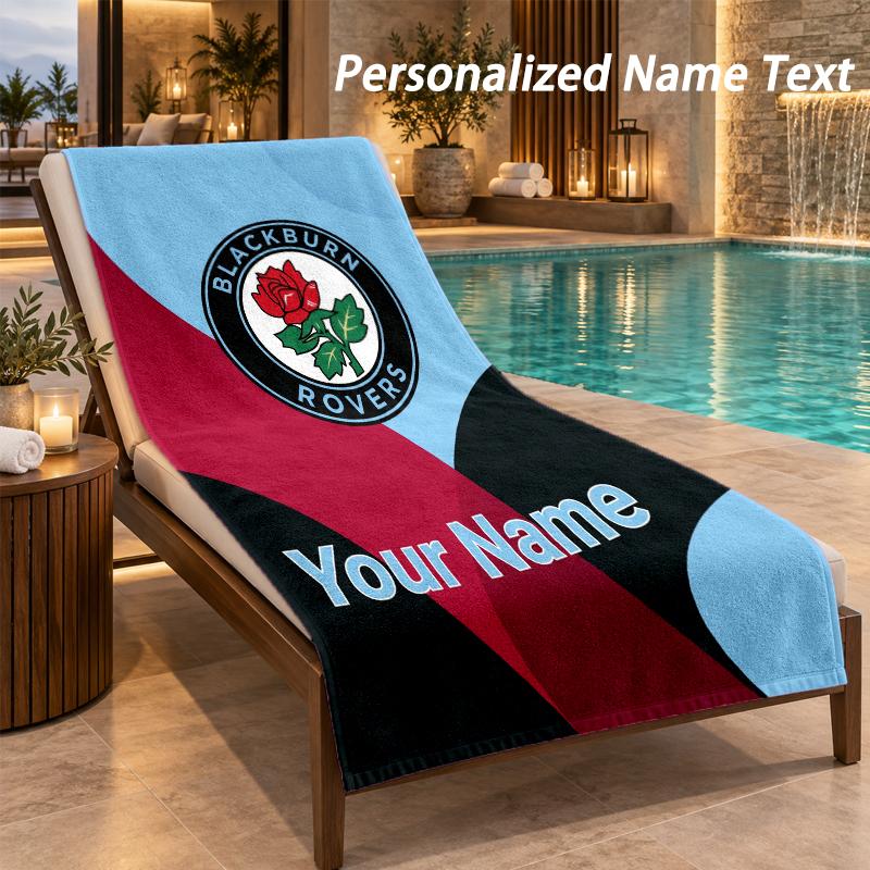 Custom Text Blackburn Rovers Football Print Beach Towel Large Towel For Home Bathroom Beach