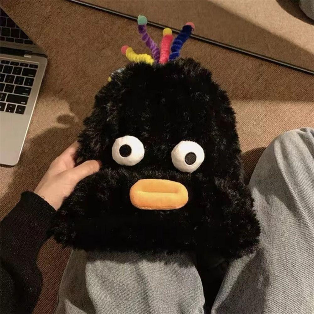 Warm Cartoon Big Eyes Hat Y2k Winter Outdoor Cap Creative Funny Plush Beanies  Cold Weather