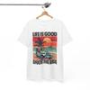 Women's Plus Size Cotton T-shirt Summer Casual Graphic Tee Short Sleeve Life Is Good Tshirt Jeep On the Beach Ocean Florida Unisex Heavy Cotton Tee