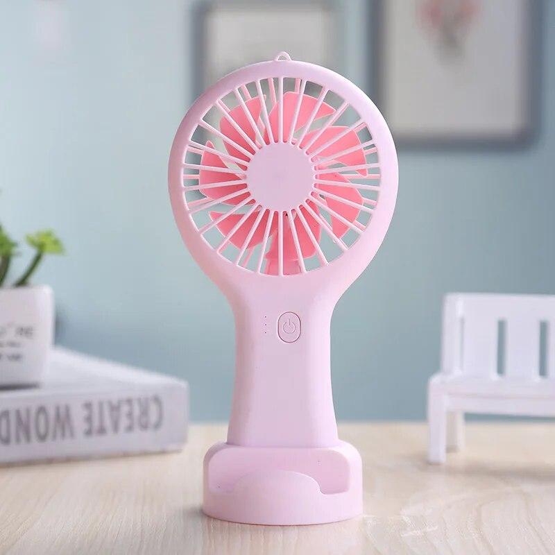 

Small Handheld Fan Mini Rechargeable USB Fan Pocket Small Student Office Desktop Portable рожевий