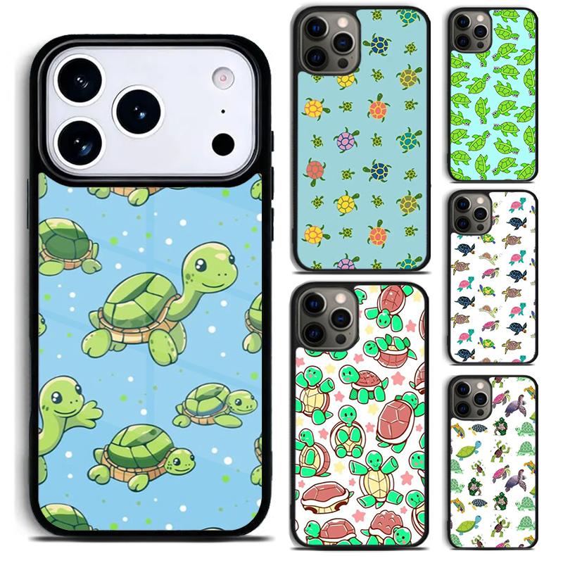 Cute Cartoon Turtles Phone Case For iPhone 17 16 15 14 13 12 11 Pro Max Plus 17Air Soft Silicone Cover