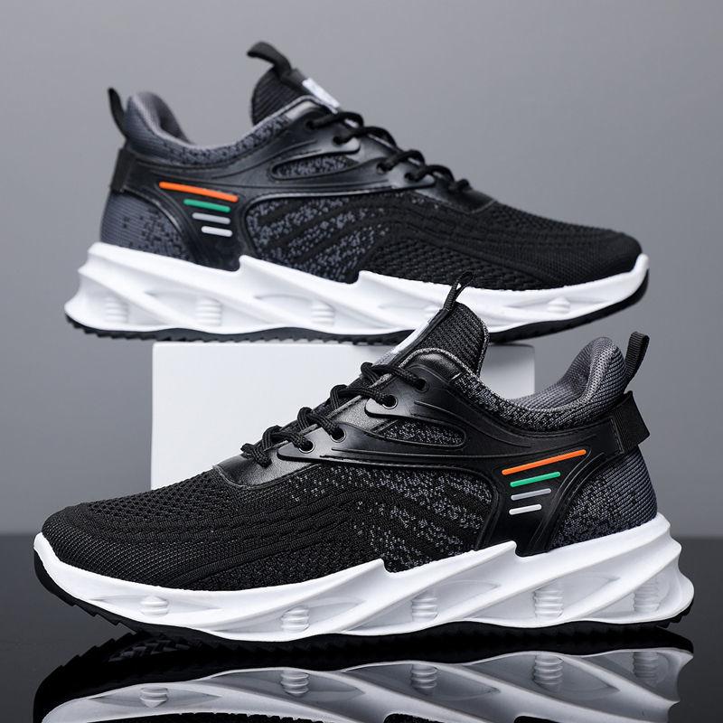 WTEMPO Herren Sommer Luftpolster Turnschuhe Outdoor Mesh Atmungsaktive Sportschuhe Dickbesohlte Rutschfeste Basketballschuhe Lässige Laufschuhe