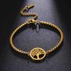Vintage Lebensbaum Armband für Männer Frauen Edelstahl Schmuck Hochzeit Party Geschenkbox Kette Talisman Amulett Zubehör