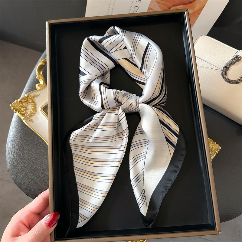 

2025 Новый дизайн печати 70 см шелковые чувства головной платок женский шейный галстук шарф женский волосы рука запястье платок шаль хиджаб бандана