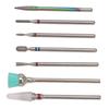 7pcs Ceramic Nail Drill Bit Rotatable Polishing Shaping Portable Cuticle Remover Bits for Nail Salon Home