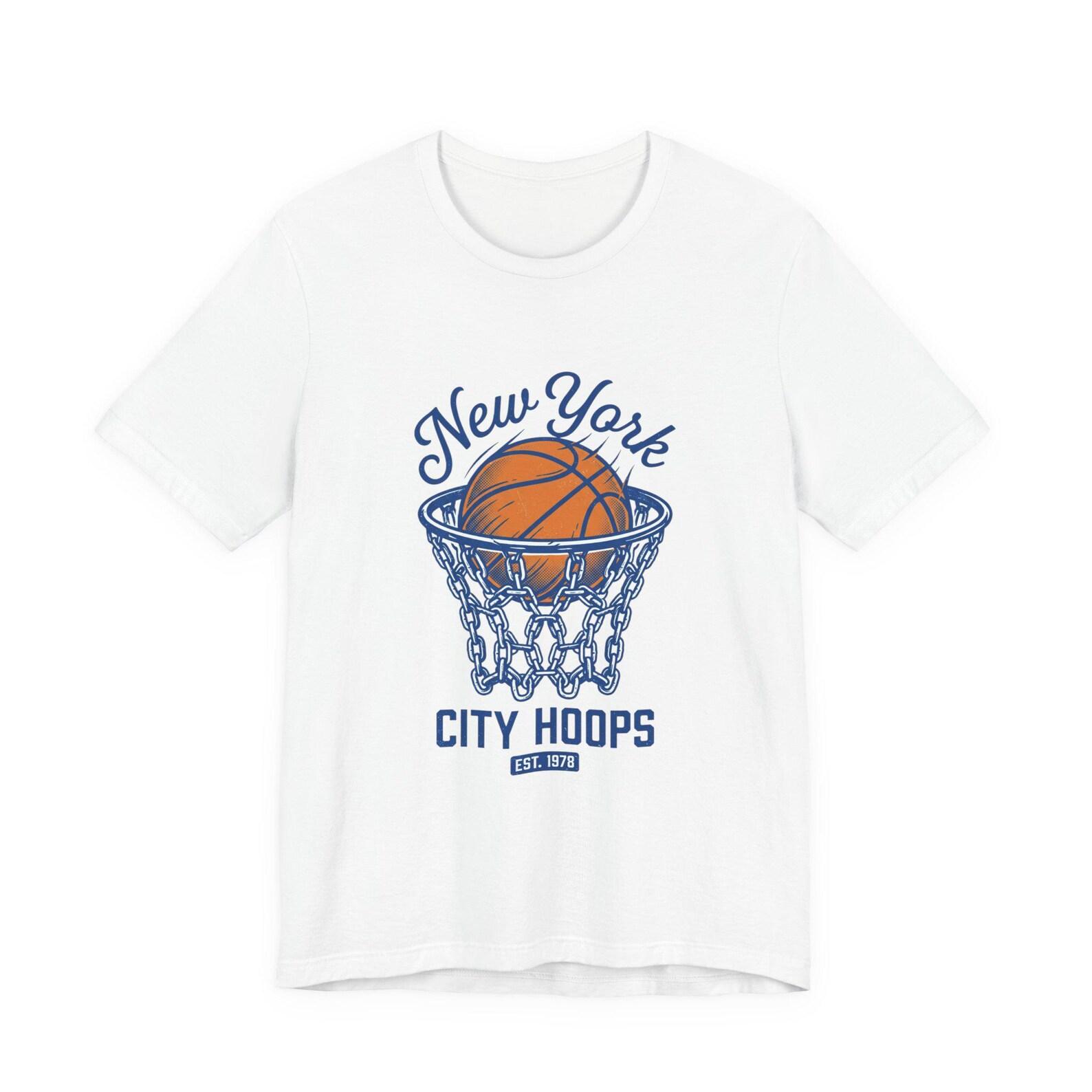 New York City Hoops T shirt | Retro Varsity Basketball, Collegiate NYC Pride S