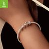 S925 Silver Silicone Positioning Bead Spacer Accessories, Personalized Retro Versatile Diy Bracelet Beads Loose Beads