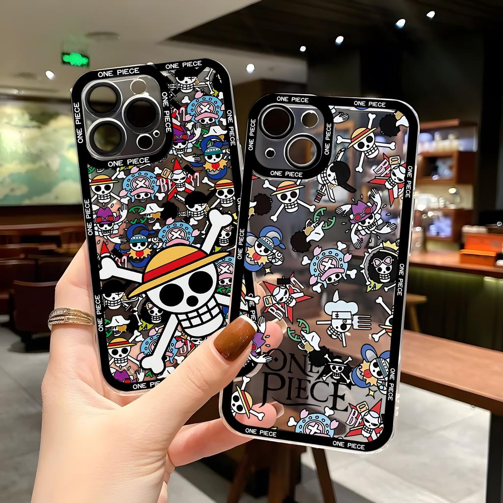 Japanese Anime L-Luffys LOGO Case For iPhone 16 15 14 13 12 11 Mini Pro Max X XR XSMax 7 8 Plus SE20 Ones Pieces Clear Cover