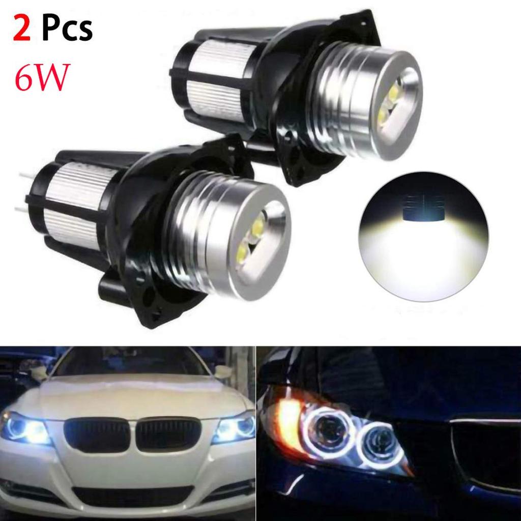 2 Stück 6W LED HID Birnen Weiß Scheinwerfer für BMW E90 E91 325i 328i 330i 335i Angel Eyes Lichter
