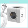 Creative European Standard Cube Power Strip With Usb Converter And Switch For Home Office