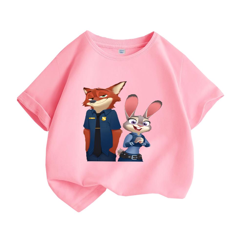 Crazy Animal City Kids T Shirt Cartoon Rabbit Fox Printed Toddler Boys Girls Short Sleeve Cotton Casual Summer Fashion Top Tees