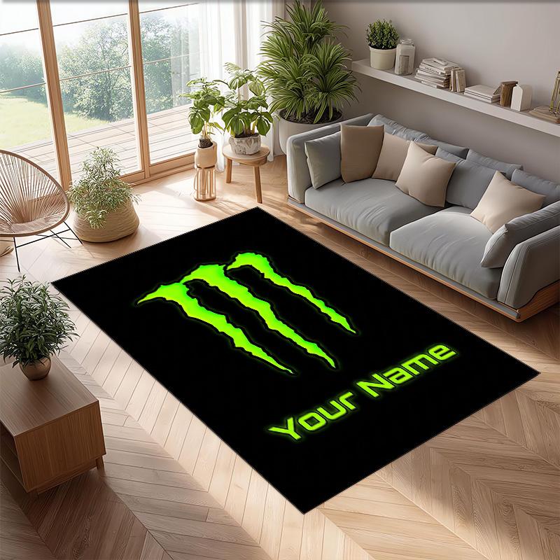 Kober Monster Energy Crystal Velvet, Personalizovaná protiskluzová podložka s vlastním textem pro domácí dekoraci, Dárek