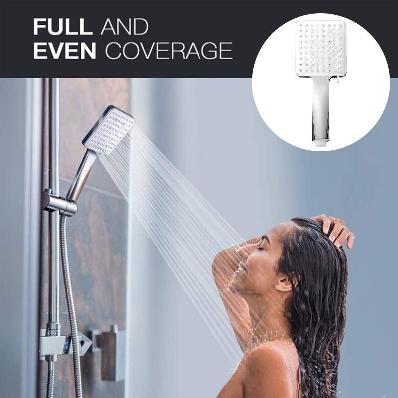 Fyrkantigt Handhållet Duschhuvudset Med Sex Funktioner Och Tryckökning