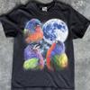 Painted Bunting Moon Shirt, Starry Night Bird Graphic Tee, Wildlife Nature Lover Gift