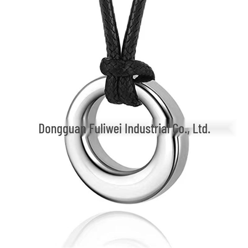 

Japanese & Korean Style Round Pendant Perfume Bottle Necklace with Engraved Letters, Glossy Finish. Opens to Hold Small Items. Pendant only, no chain