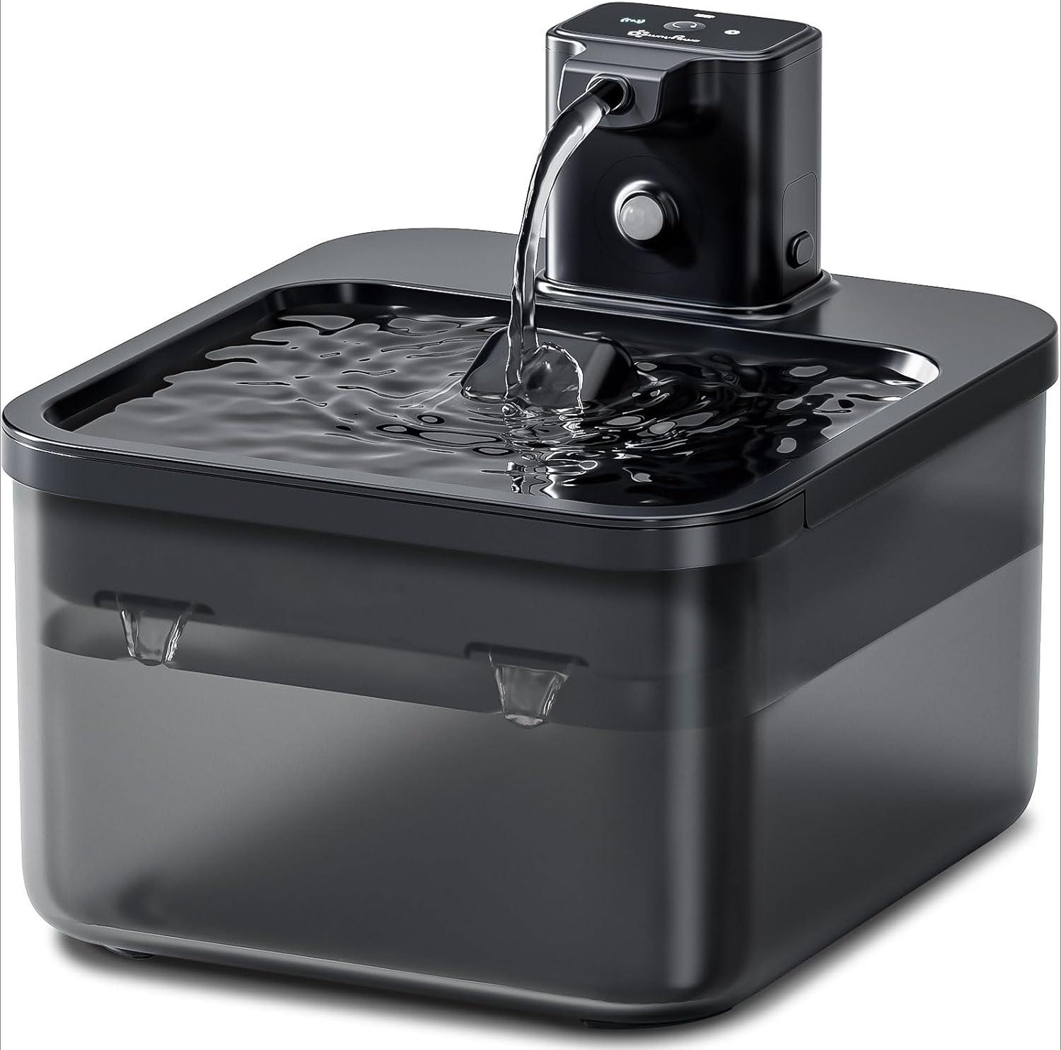 

Беспроводной фонтан для воды, беспроводные фонтаны для воды для домашних животных для кошек для помещений, фонтан для питья для кошек с питанием от батареек с датчиком движения, 1Pcs