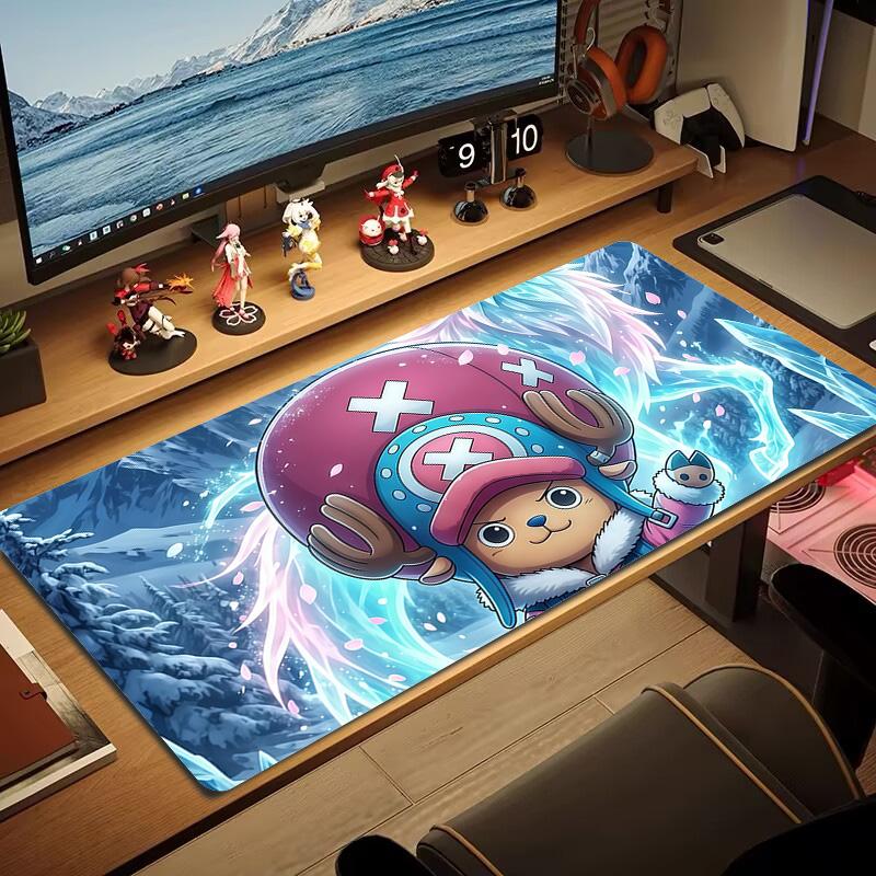 Chopper Excited Jump Cartoon Style Print  Cushion Non-slip Laptop Tablet Big Mousepad XXL Mat Mini PC Playmat With Lock Edge