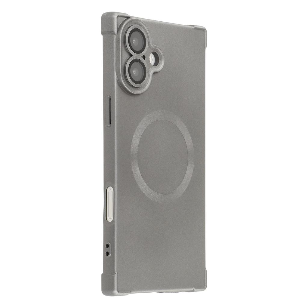 For iPhone 16 Case Compatible with MagSafe Straight Edge TPU Phone Cover with Camera Lens Protector