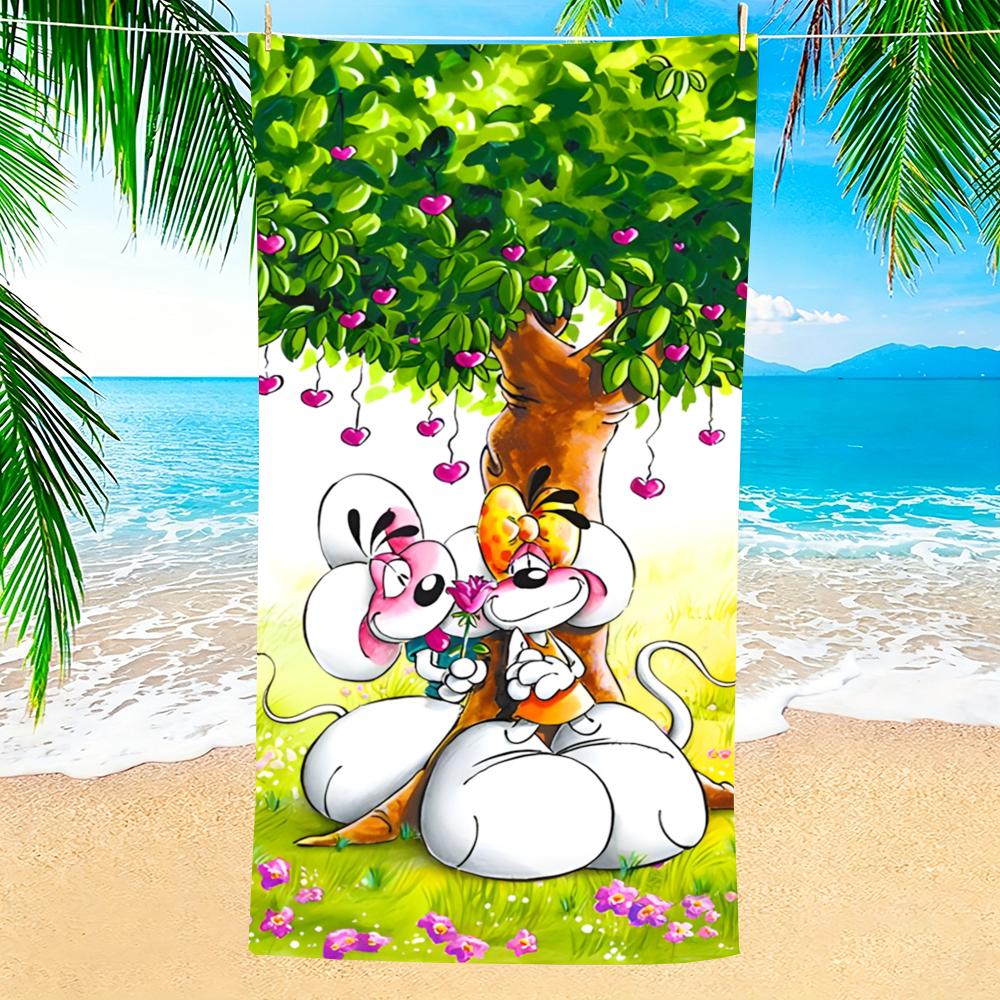 Cartoon Diddl Mouse Soft Pool Gift for Travel Gym Shower Camping Quick Dry Sports Large Beach Towel