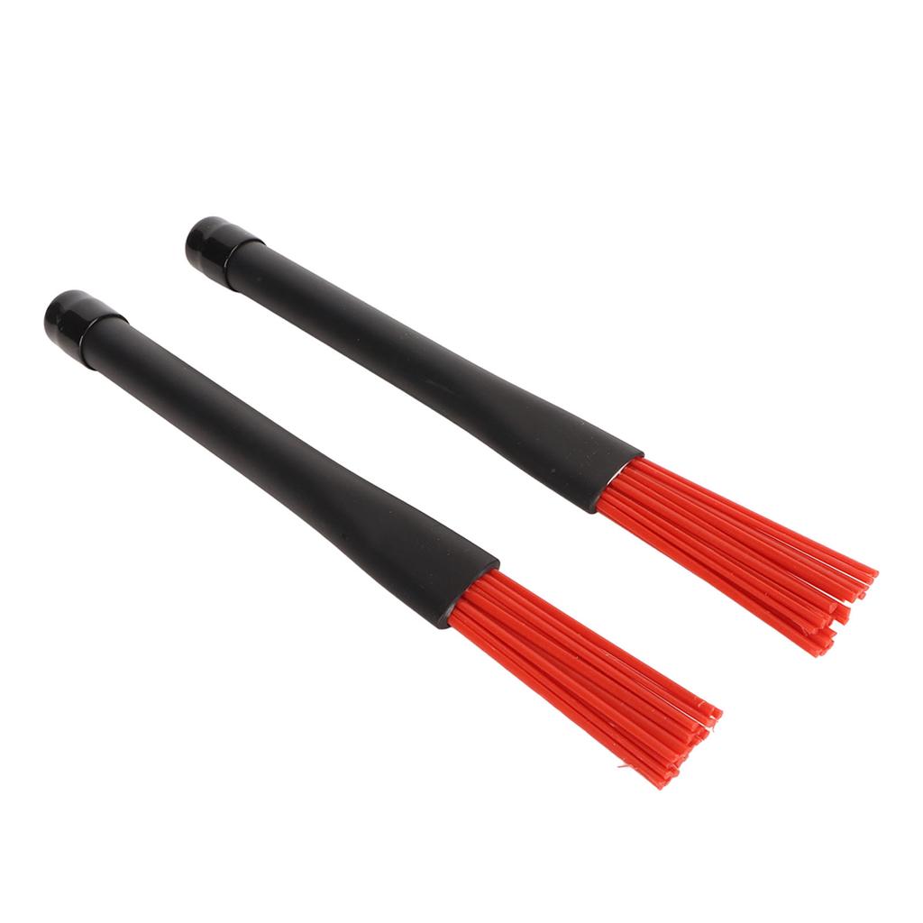 2pcs Retractable Brushes Professional Nylon Brushes Set with Rubber Handles for Rock Band Country Music Folk Mers