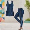Women Plus Size Two Piece Set Scoop Neck Sleeveless Tank Top Fitted Tie Dye Printed Pants