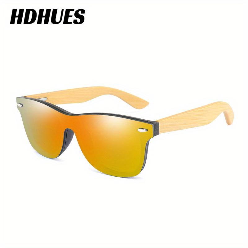 HdHues Unisex Bambus Fu Sonnenbrille Farbfilm Moso Bambus Fu Outdoor  Reise Bambusholz Brille, UV400oo Holzbrille, UV400