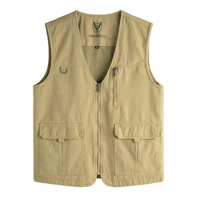 Men's Summer Lightweight Vests Outdoor Leisure Work Waistcoats Breathable Plus Size Causal Vests