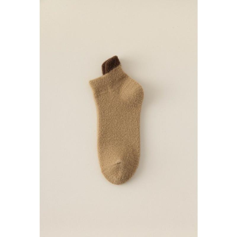 Women's Autumn and Winter Fleece, Australian Fleece, Casual, Versatile, Color-matching, Non-fading, Boat Socks, Floor Socks