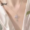 Versatile Alloy Chain for Women Magic Key Pendant Necklace Pink Cubic Zirconia Heart Necklace Rhinestone Sweet Fairy Jewelry Girls Everyday