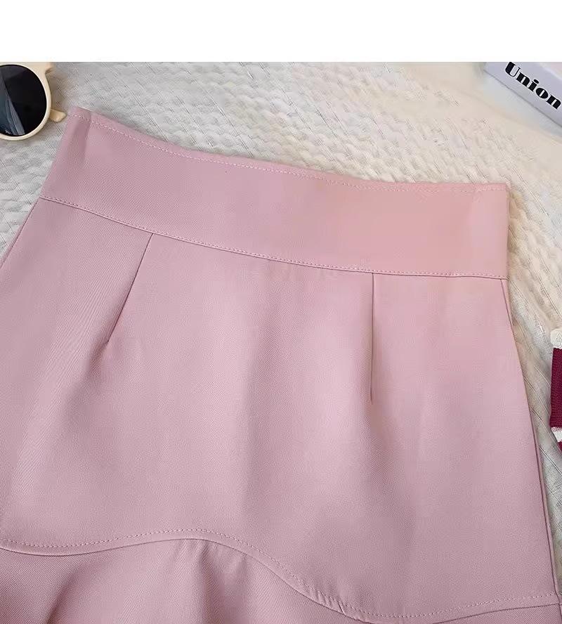 Women's High-Waist Ruffled Fishtail Skirt - Spring 2024 Korean A-Line