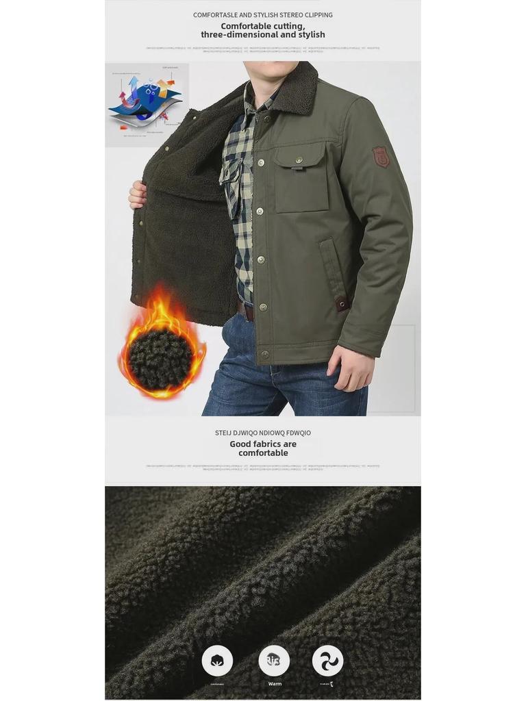 Men's Winter Thickened Casual Jacket for Middle-aged & Elderly