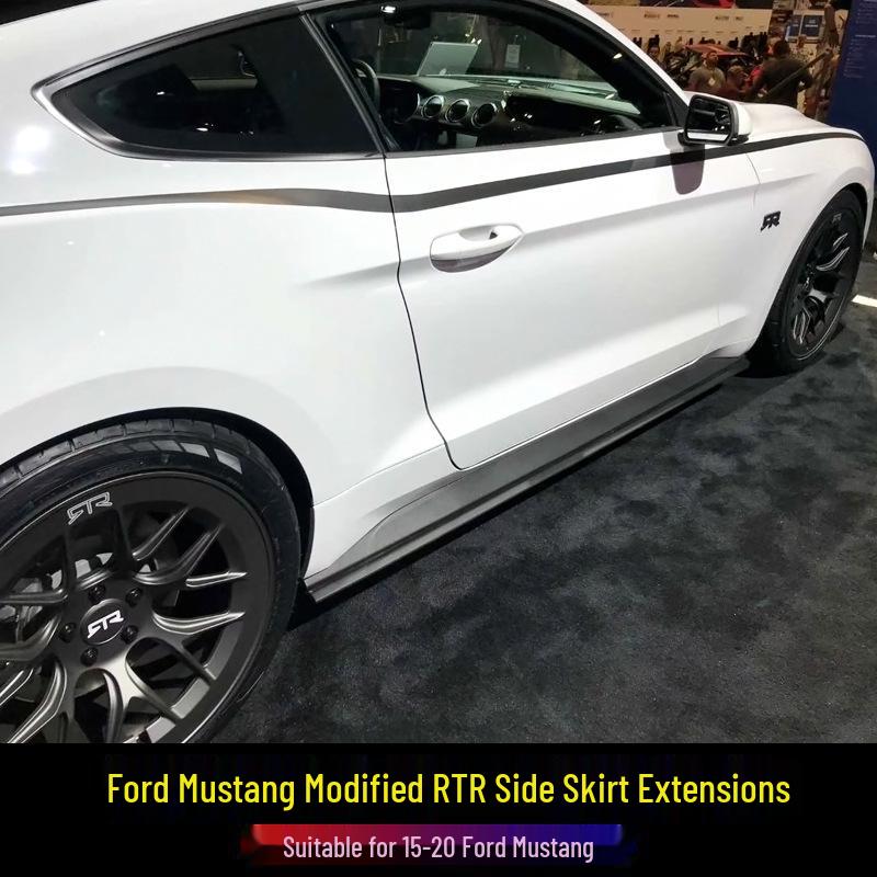 Compatible Ford Mustang 2015-2023 RTR Side Skirt Decorative Strips, Injection Molded PP