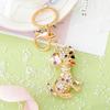 Keychain Pendant Rhinestones-Encrusted Cartoon Puppy Charm Key Chain Strong Lobster Clasp Key Holder Bags Car Decoration