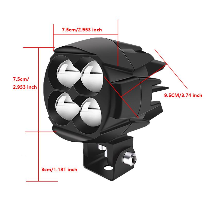 Motorcycle LED Fog Light Auxiliary Headlight Hi/Low Beam Moto Fog Driving Light Spotlight Work Lamp for Off Road Truck Car ATV