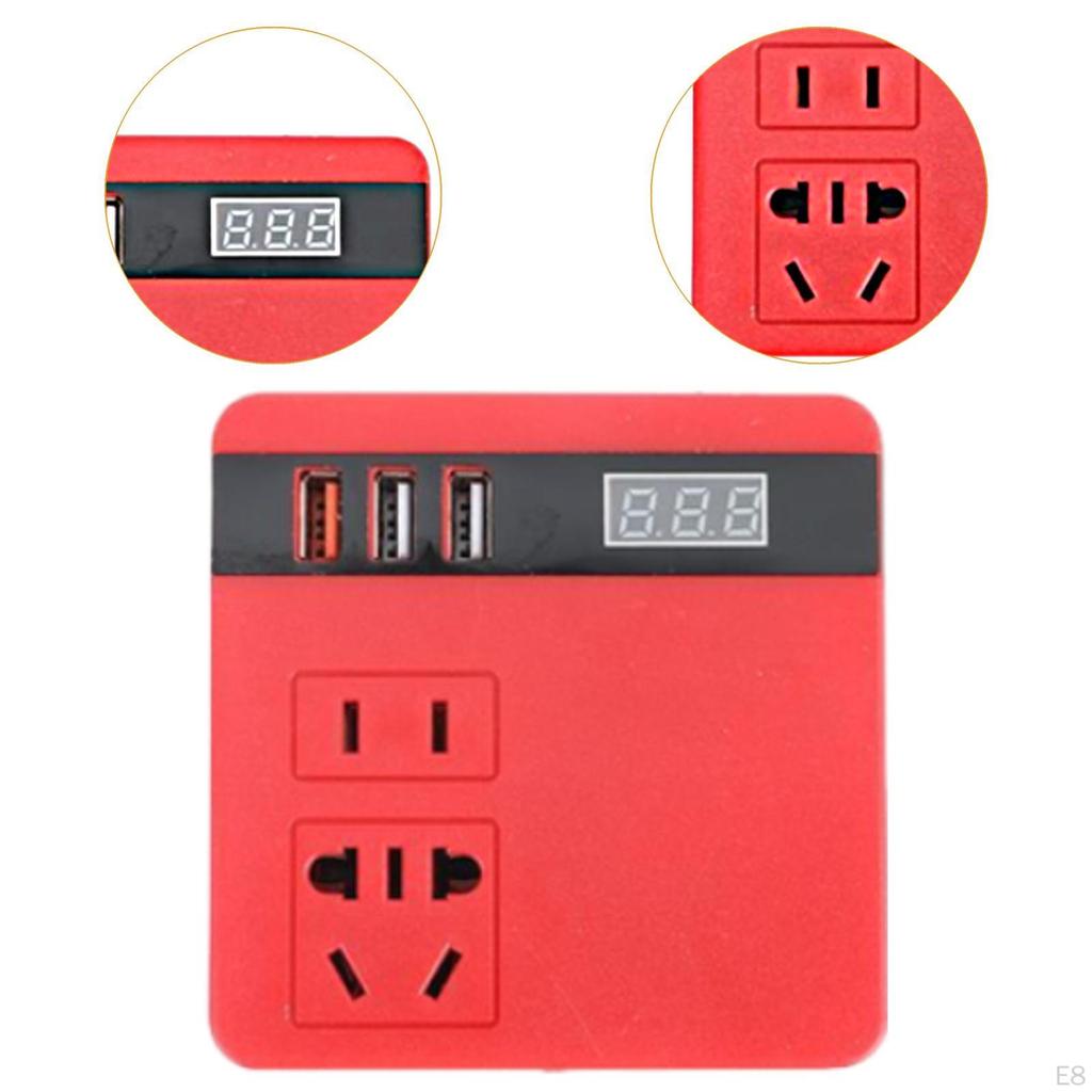 Power Inverter with USB Ports Sturdy Converter for Travel Outdoor Work Dark Blue