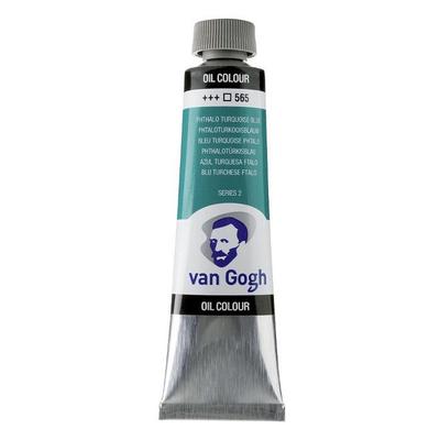 Oil Paint - Turquoise Blue Phthalo - 565 - With Safflower Oil - Van Gogh - 40ml