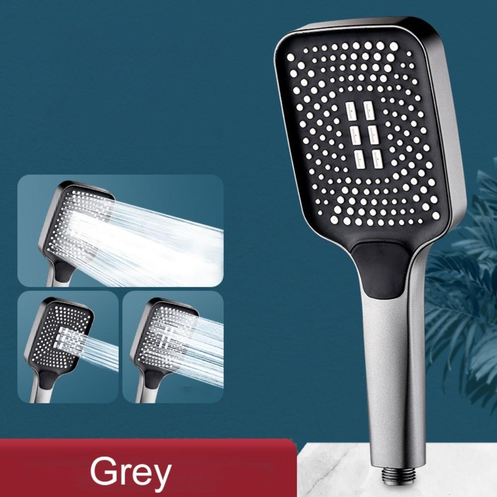 Universal 3 Modes Shower Head Square Big Panel High Pressure Shower Sprayer Water-saving Sprinkler серый