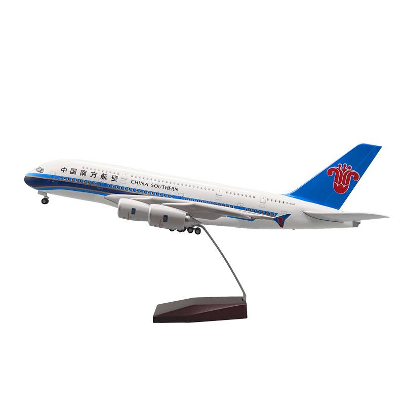 

46cm 1:160 China Southern Airline A380 Scale Aircraft 380 Resin Airplane With Light And Wheel Model Airplane Collection Gift no light